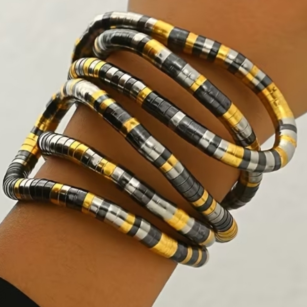 Source Unknown Gold/Silver Adjustable Coil Bracelet